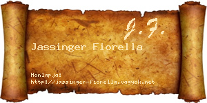 Jassinger Fiorella névjegykártya